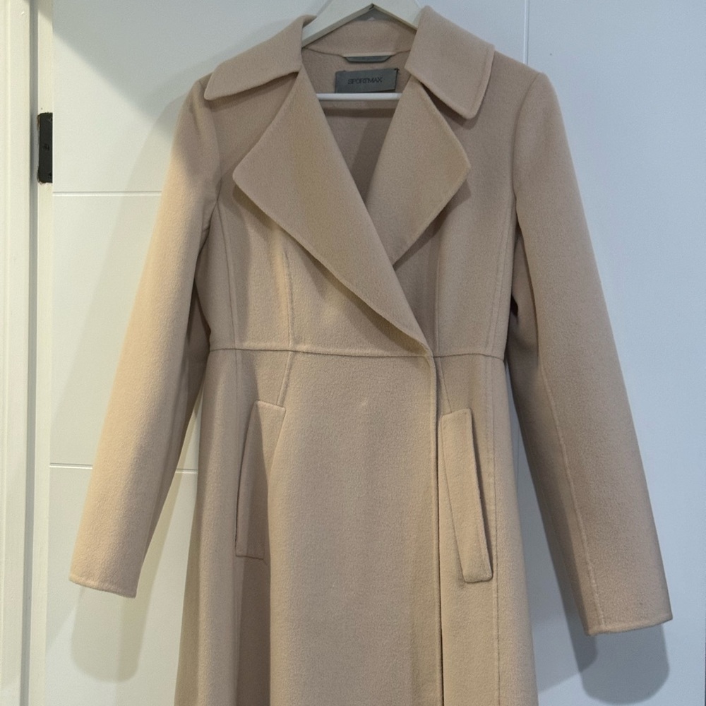 SportMax Cream Long Coat - Picture 7 of 13